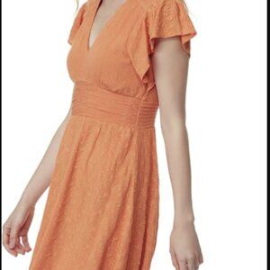 Jessica Simpson orange pullover floral dress, size M